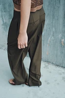 PLEATED WIDE LEG PANTS