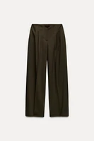 PLEATED WIDE LEG PANTS