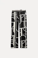 GEOMETRIC PRINT WIDE LEG PANTS