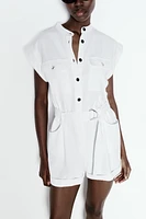 BELTED SHORT JUMPSUIT