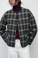 PLAID PUFFER JACKET