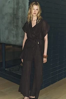 WRINKLED LINEN BLEND PANTS ZW COLLECTION