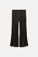 WRINKLED LINEN BLEND PANTS ZW COLLECTION