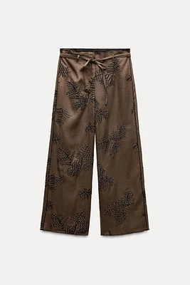 EMBROIDERED WIDE LEG PANTS ZW COLLECTION