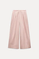 WIDE LEG POPLIN PANTS ZW COLLECTION