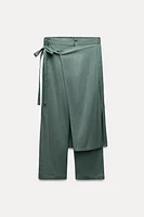 WRAP FRONT STRAIGHT LEG PANTS ZW COLLECTION