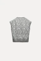 BEADED KNIT SWEATER VEST