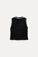 FRAYED KNIT SWEATER VEST