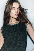 KNIT DRESS WITH SEQUINS AND PASSEMENTERIE