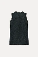 KNIT DRESS WITH SEQUINS AND PASSEMENTERIE