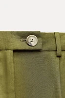 LINEN BLEND PLEATED PANTS