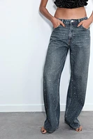 RELAXED MID-RISE TRF SPARKLE JEANS