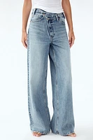 TRF HIGH RISE WIDE LEG CROSSOVER WAISTBAND JEANS