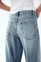 TRF HIGH RISE WIDE LEG CROSSOVER WAISTBAND JEANS