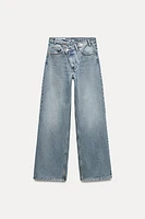 TRF HIGH RISE WIDE LEG CROSSOVER WAISTBAND JEANS