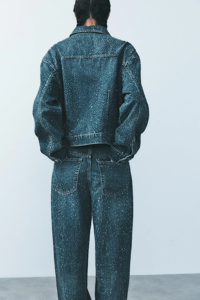 Jeans Oversize De Tiro Alto Con Estampado Animal ZARA TRF Para