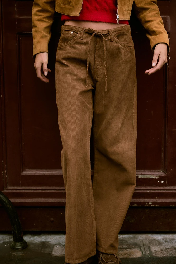 DRAWSTRING CORDUROY PANTS