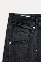 MID-RISE STUDDED TRF RELAXED JEANS