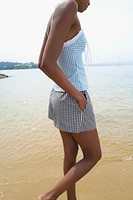 GINGHAM SHORTS WITH BOW