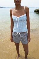 GINGHAM SHORTS WITH BOW