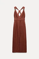 100% LINEN MIDI DRESS