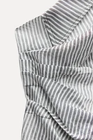 ZW COLLECTION STRIPED ASYMMETRICAL SHIRT TOP