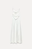 SATIN EFFECT JEWEL BOW DRESS