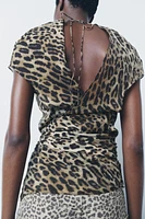 ANIMAL PRINT BOWS TOP ZW COLLECTION