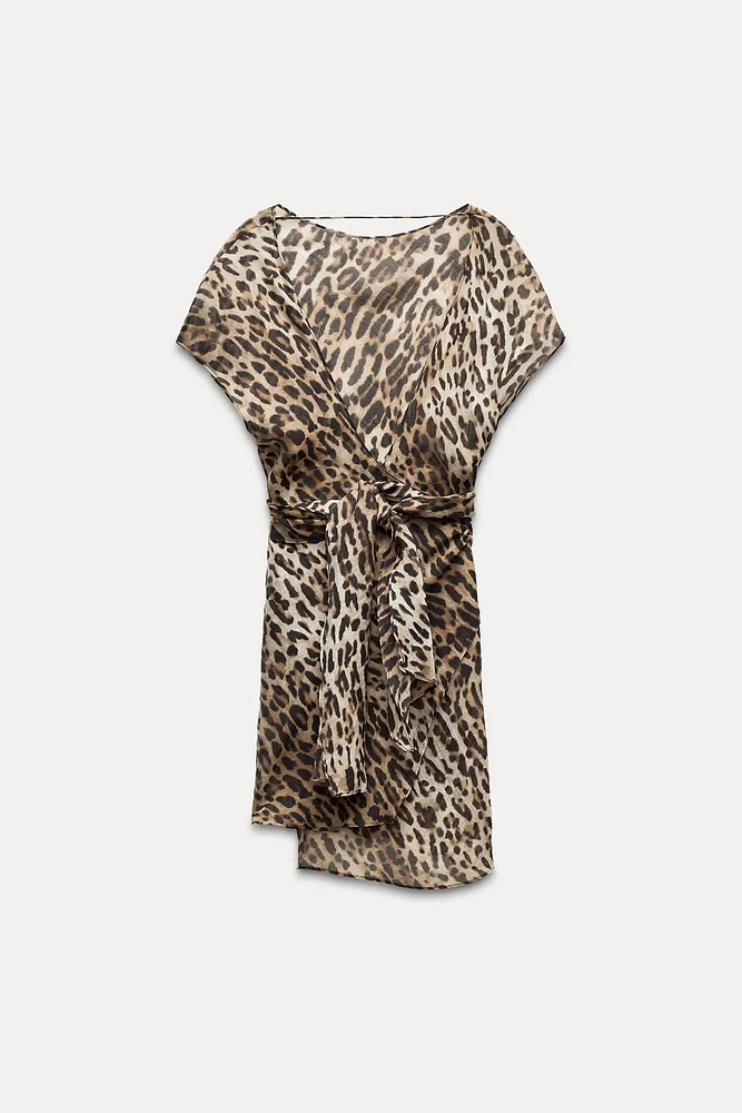 ANIMAL PRINT BOWS TOP ZW COLLECTION