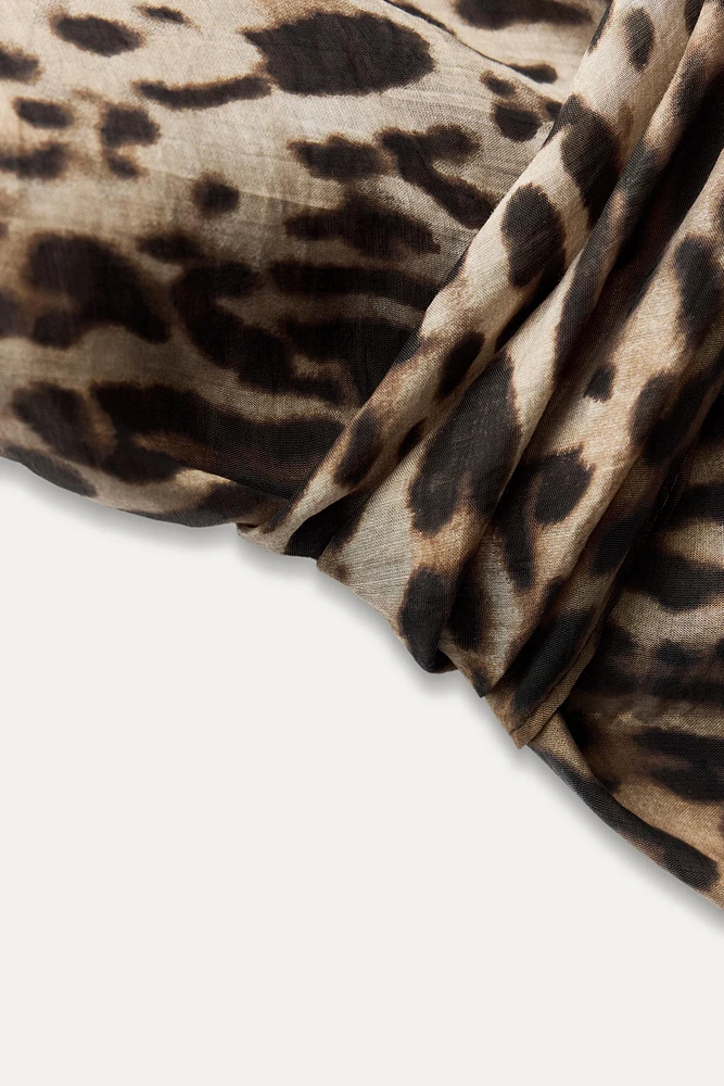 ANIMAL PRINT BOWS TOP ZW COLLECTION