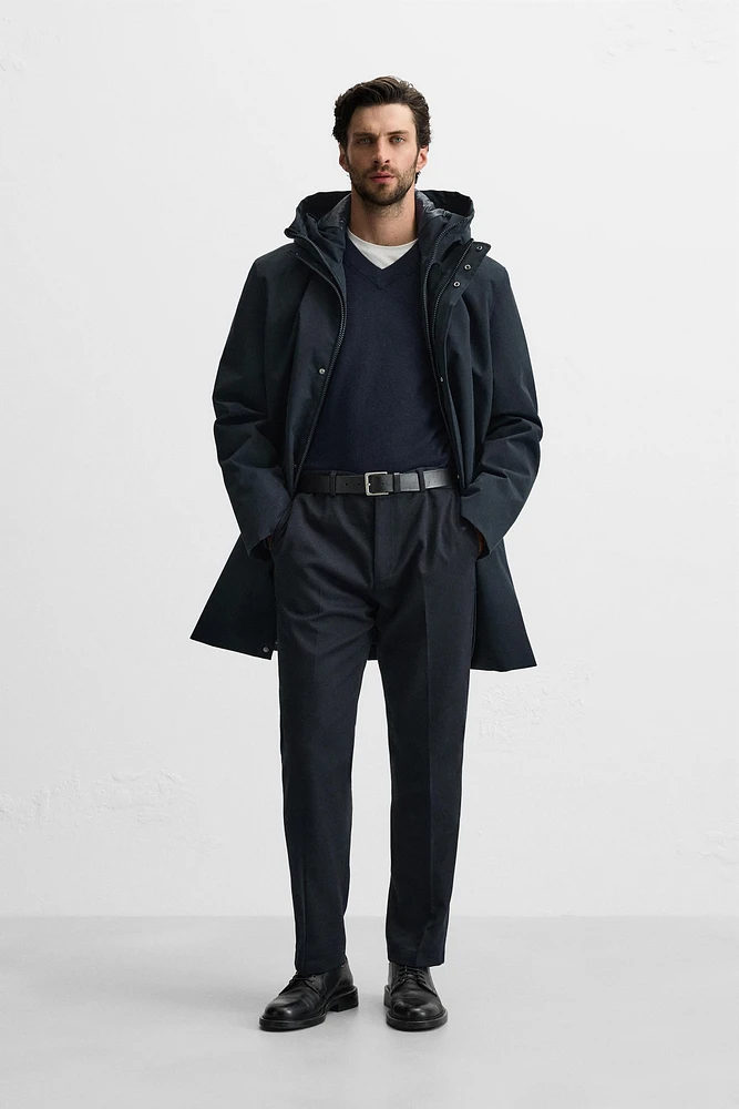 TECHNICAL PARKA WITH REMOVABLE COLLAR