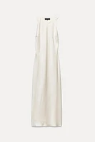 SATIN EFFECT OPEN BACK MIDI DRESS