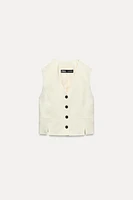 TAILORED LINEN BLEND WAISTCOAT