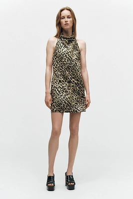 100% LINEN ANIMAL PRINT DRESS ZW COLLECTION