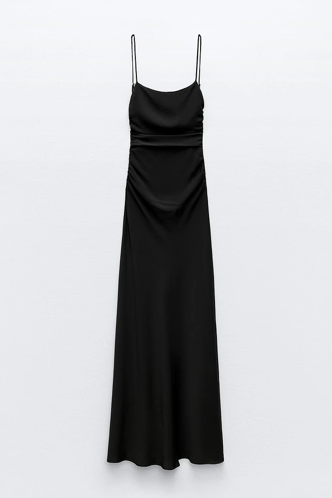 DRAPED OPEN BACK DRESS