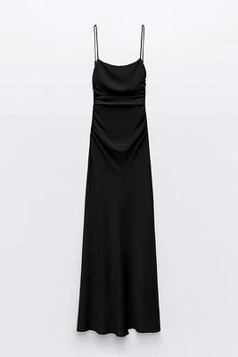 DRAPED OPEN BACK DRESS