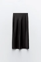 SATIN EFFECT MIDI SKIRT