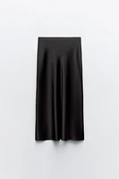 SATIN EFFECT MIDI SKIRT