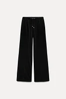 WIDE LEG VELVET PANTS