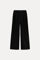 WIDE LEG VELVET PANTS