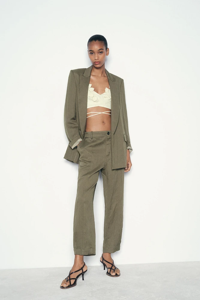 WRINKLED EFFECT KNICKERBOCKER PANTS