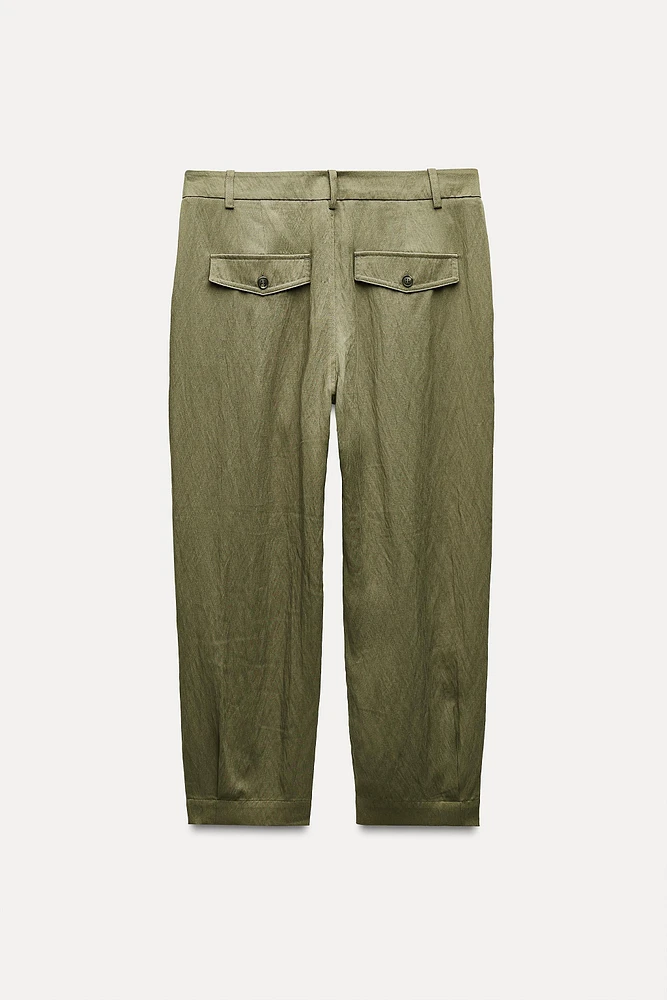 WRINKLED EFFECT KNICKERBOCKER PANTS