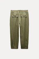 WRINKLED EFFECT KNICKERBOCKER PANTS