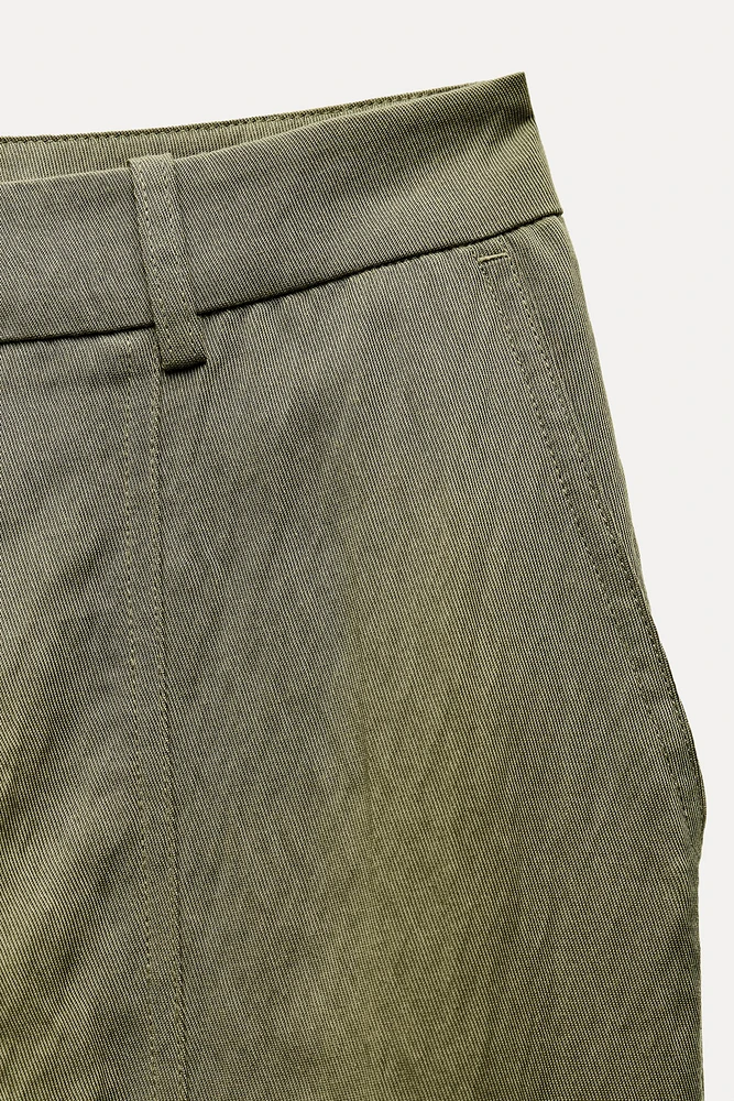 WRINKLED EFFECT KNICKERBOCKER PANTS