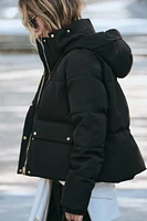 WATER AND WIND PROTECTION HOODED PUFFER JACKET