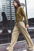 WIDE LEG TIED BELT PANTS