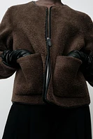 JACKET WITH FAUX SHEARLING