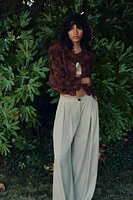 PLEATED WIDE LEG PANTS