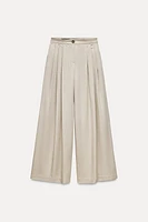 PLEATED WIDE LEG PANTS