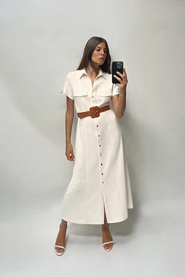 BELTED SHIRTDRESS